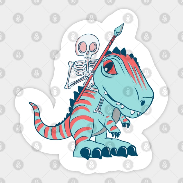 Jurassic skeleton Sticker by Jess Adams